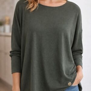 NWT Rich Olive Color Michael Kors Knit Sweater Size XL